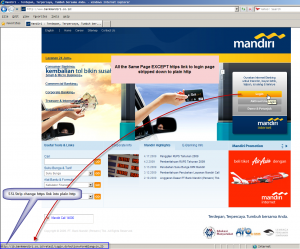 bank mandiri front page modified by sslstrip